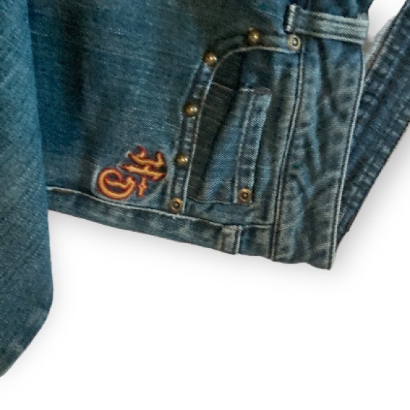 Harley Davidson capris pants jeans with metal embellishments and embroidered - Picture 10 of 11